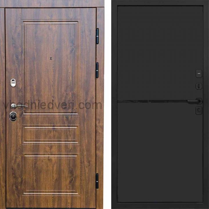 Входная дверь Termo-door Премиум винорит Орегон Дуб с терморазрывом - Нео Black