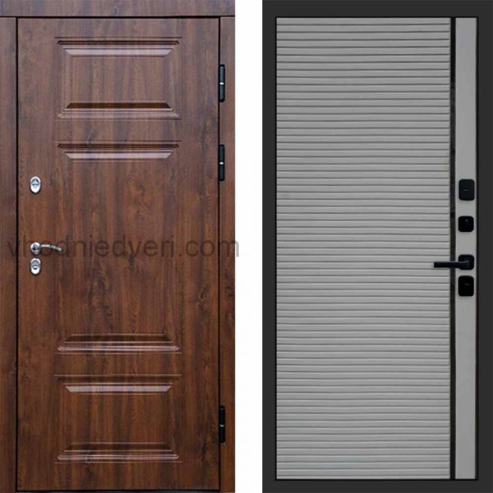 Входная дверь Termo-door Премиум винорит Дуб с терморазрывом - Porte Грей софт