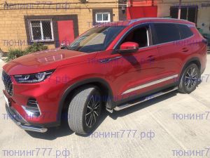 Подножки боковые, UKK, сталь ф 76мм на Tiggo 8 Pro