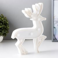 Фигурка светящаяся RISALUX «Олененок», ночник, 8?LED, батарейки 2?АА, белый, 18.5?3.5?25 см