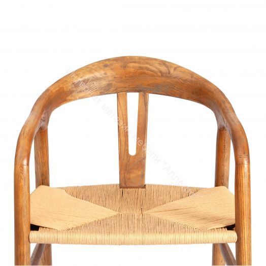 Стул VALI дерево вяз/бечевка, Груша (№3), 50х46х77 см