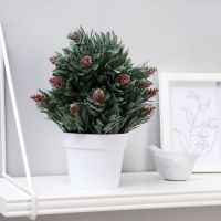 Искусственный цветок в горшке «Хвойный куст», 10?24 см