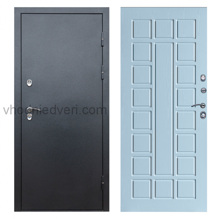 Входная дверь Termo-door Сибирь Антик серебро с терморазрывом - Престиж Белое дерево