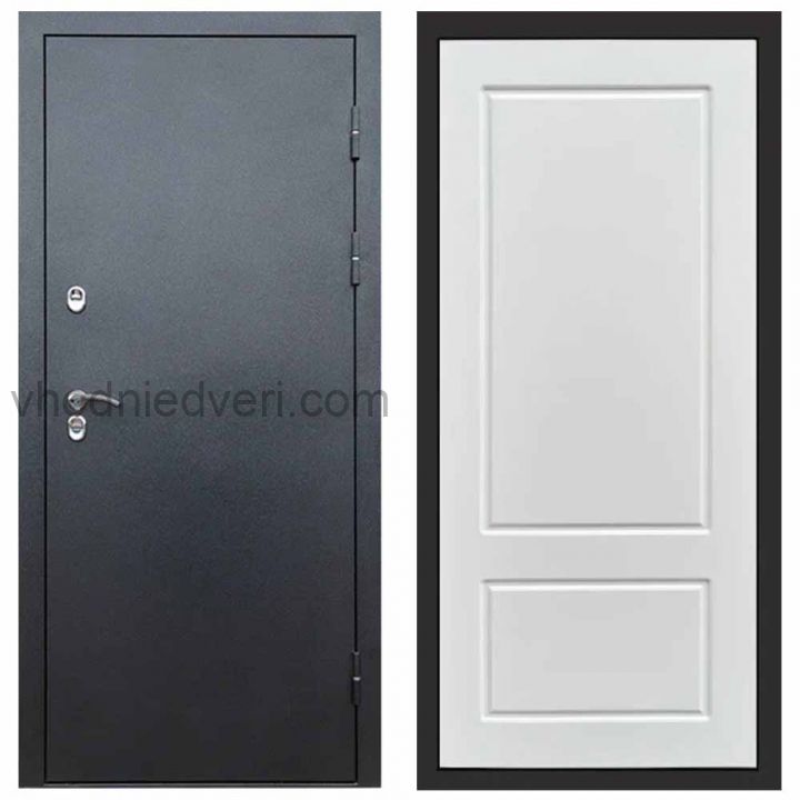 Входная дверь Termo-door Сибирь Антик серебро с терморазрывом - Марсель Белый софт