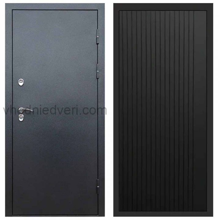 Входная дверь Termo-door Сибирь Антик серебро с терморазрывом - FLAT Черный кварц