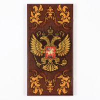 Нарды деревянные большие, с шашками "Герб России", настольная игра, 60 х 60 см