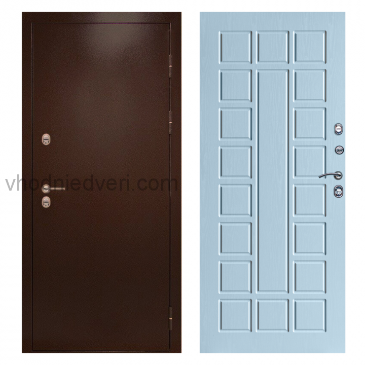 Входная дверь Termo-door Сибирь Антик медь с терморазрывом - Престиж Белое дерево