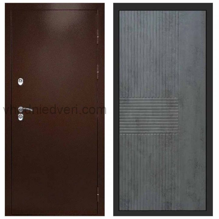 Входная дверь Termo-door Сибирь Антик медь с терморазрывом - Мастино Бетон темный