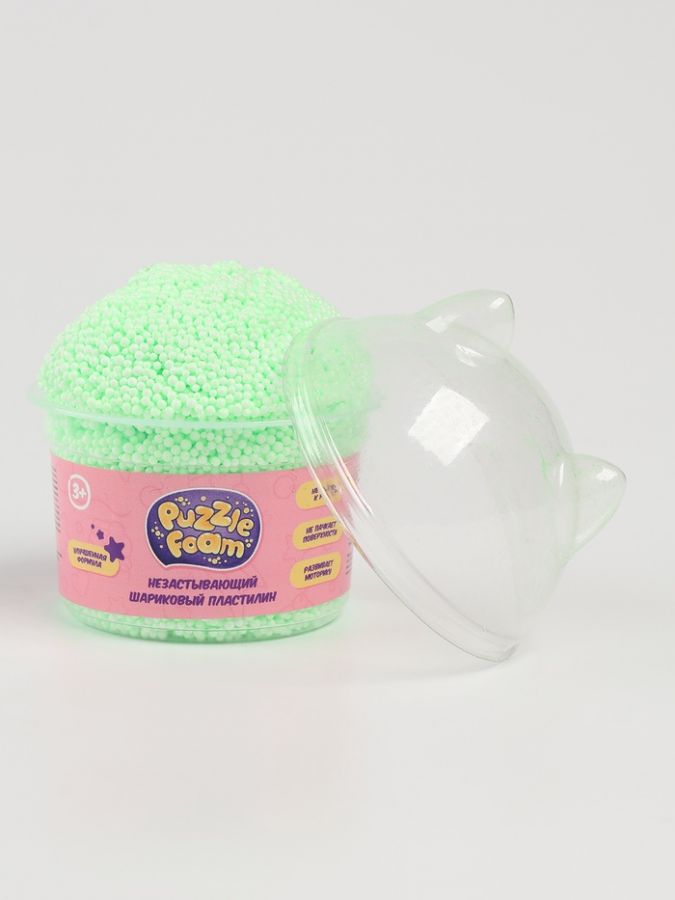 Шариковый пластилин Crazy Clay, с фигурной крышкой котик FM049