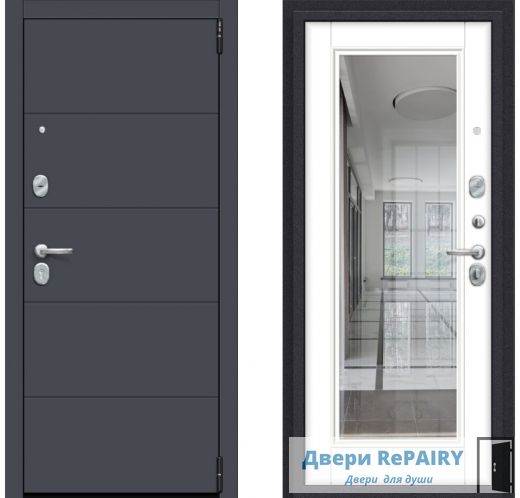 Входная дверь Porta R-3 4/П61 Graphite Pro/Super White R/Лунный камень