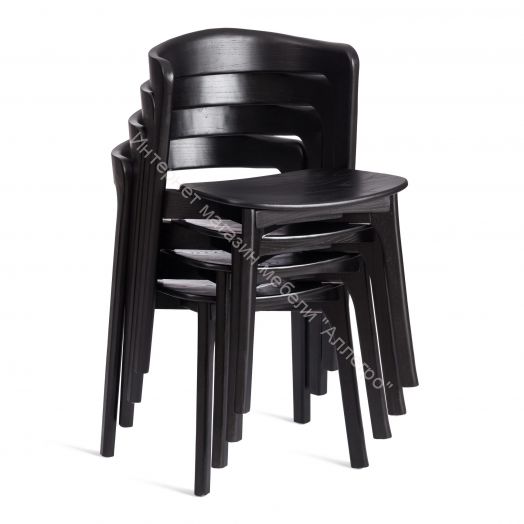 Стул ASGARD дерево вяз, Чёрный, 48х43х76 см