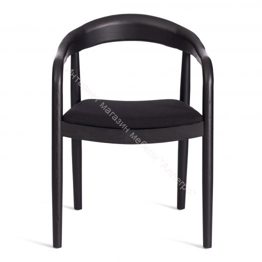 Стул BALDUR дерево вяз/ткань лен, черный/черный лен, 49х52х76,5 см