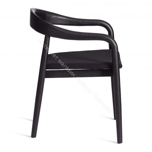 Стул BALDUR дерево вяз/ткань лен, черный/черный лен, 49х52х76,5 см