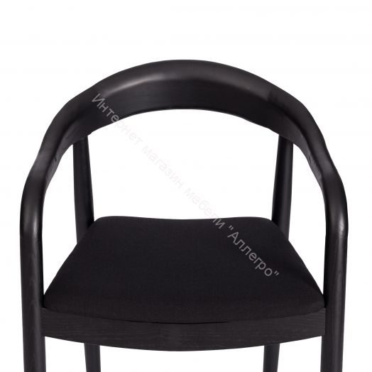 Стул BALDUR дерево вяз/ткань лен, черный/черный лен, 49х52х76,5 см