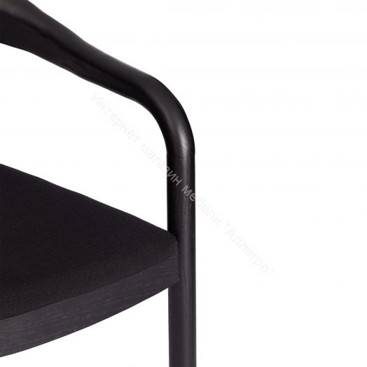 Стул BALDUR дерево вяз/ткань лен, черный/черный лен, 49х52х76,5 см