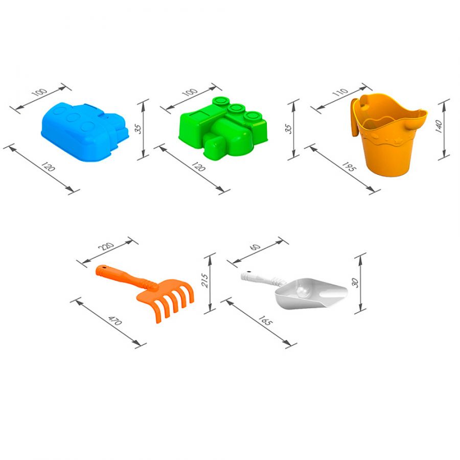 Набор для песка №139 (431693, 003, 004, кораблик+паровозик (080))
