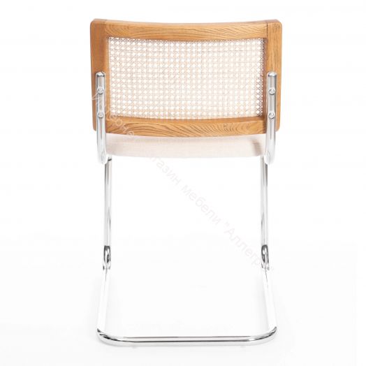 Стул MANI дерево вяз, ротанг/ткань лен, металлический каркас, Груша (№3), 46х46х78 см