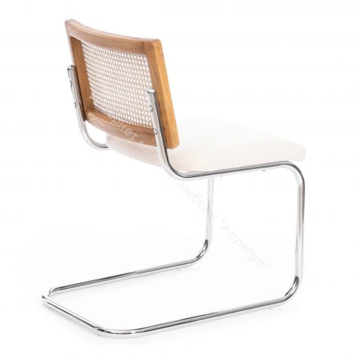 Стул MANI дерево вяз, ротанг/ткань лен, металлический каркас, Груша (№3), 46х46х78 см