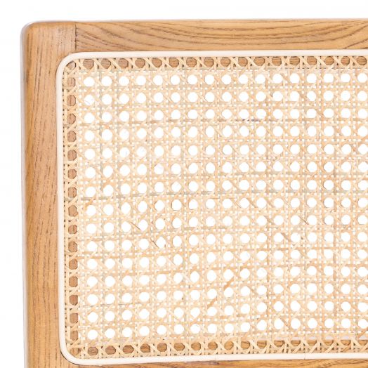 Стул MANI дерево вяз, ротанг/ткань лен, металлический каркас, Груша (№3), 46х46х78 см