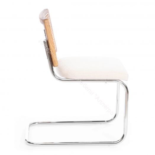 Стул MANI дерево вяз, ротанг/ткань лен, металлический каркас, Груша (№3), 46х46х78 см