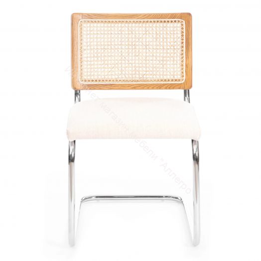 Стул MANI дерево вяз, ротанг/ткань лен, металлический каркас, Груша (№3), 46х46х78 см