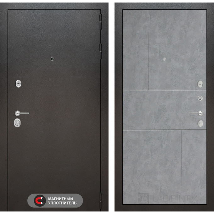 Входная дверь Лабиринт SILVER - 21 Бетон светлый