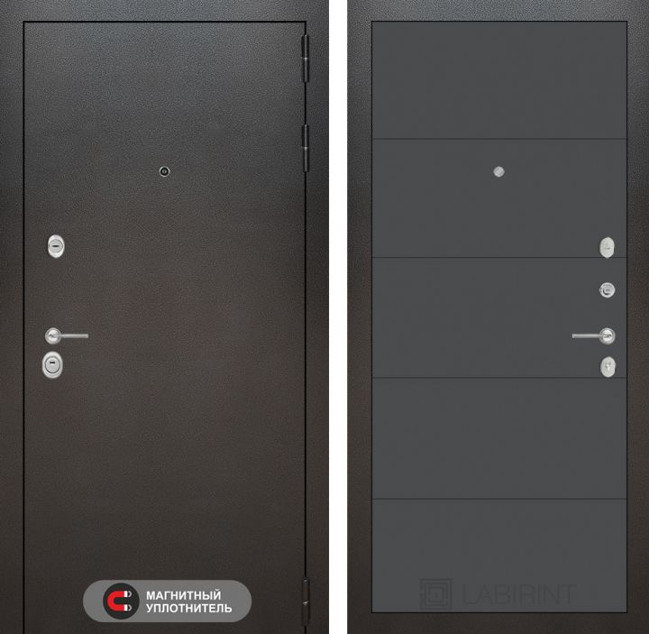 Входная дверь Лабиринт SILVER - 13 Графит софт