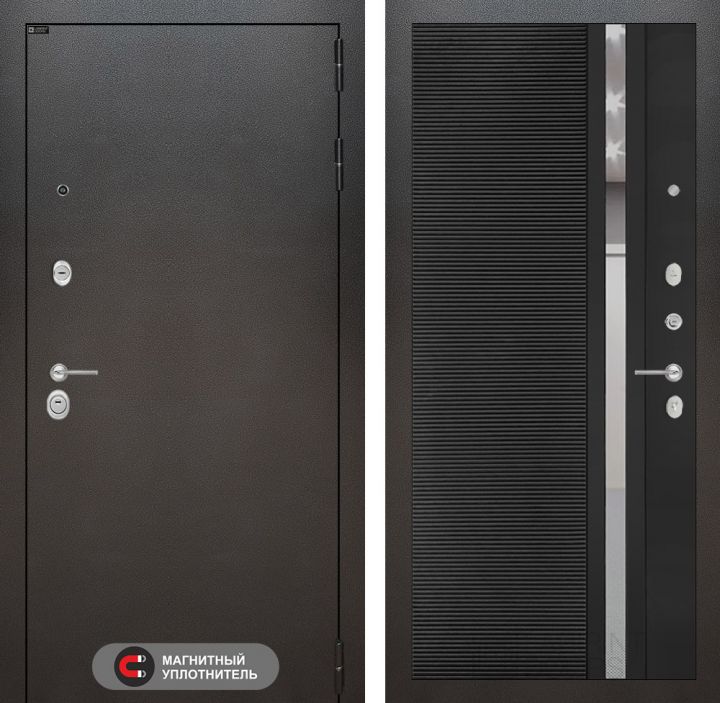 Входная дверь Лабиринт SILVER - 31 Черный кварц