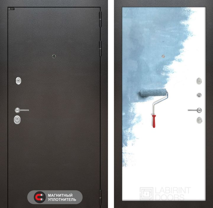 Входная дверь Лабиринт SILVER - 28 Грунт под покраску