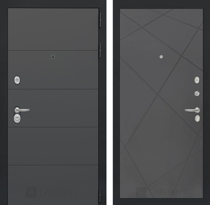 Входная дверь Лабиринт ART - 24 Графит софт
