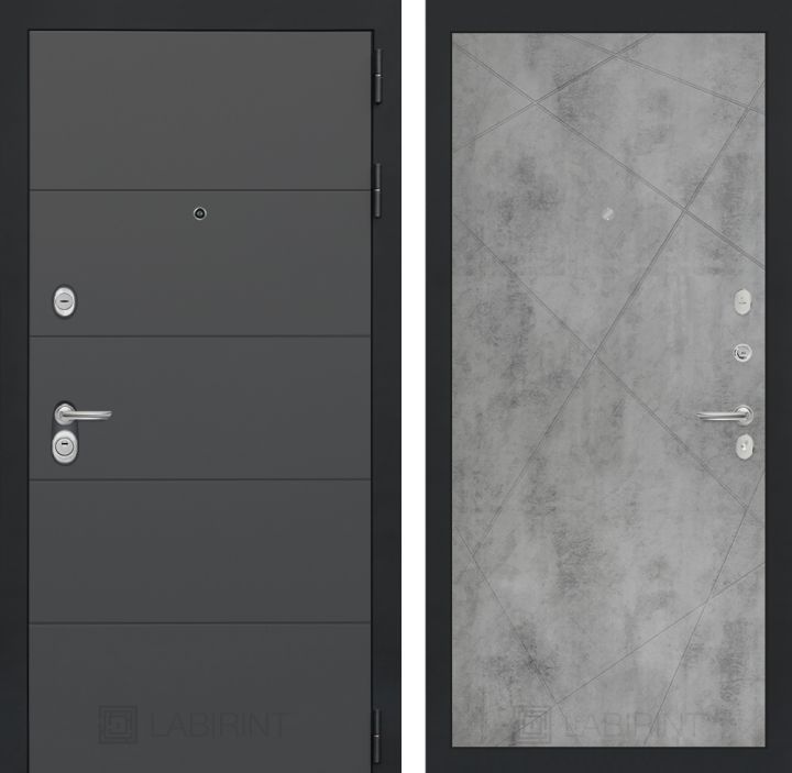 Входная дверь Лабиринт ART - 24 Бетон светлый