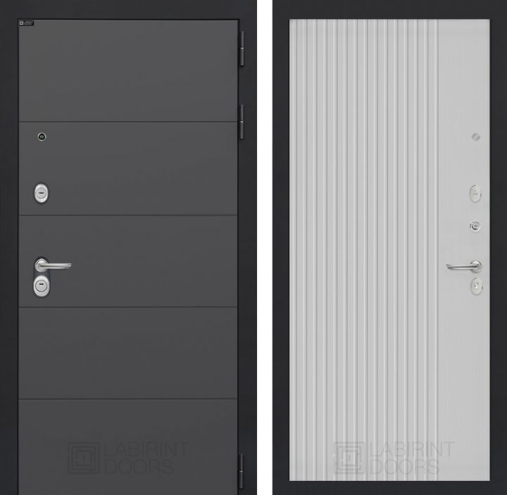 Входная дверь Лабиринт ART - 29 Белый софт рельеф