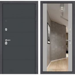 Входная дверь Лабиринт ART - Зеркало максимум Грей софт