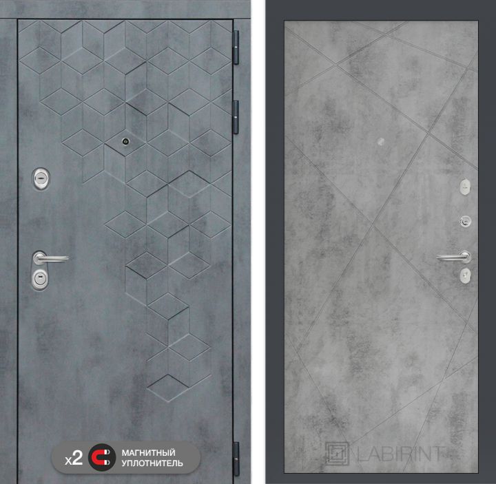 Входная дверь Лабиринт BETON - 24 Бетон светлый