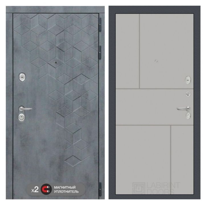 Входная дверь Лабиринт BETON - 21 Грей софт