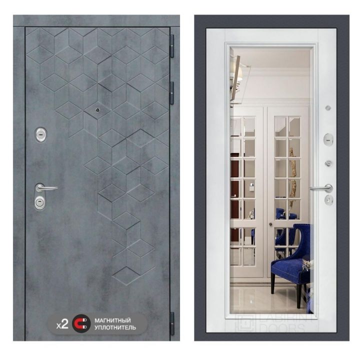 Входная дверь Лабиринт BETON - Зеркало с фацетом