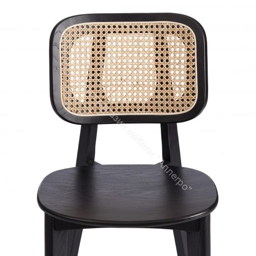 Стул ODIN дерево вяз/ротанг, черный, 42х45х78 см