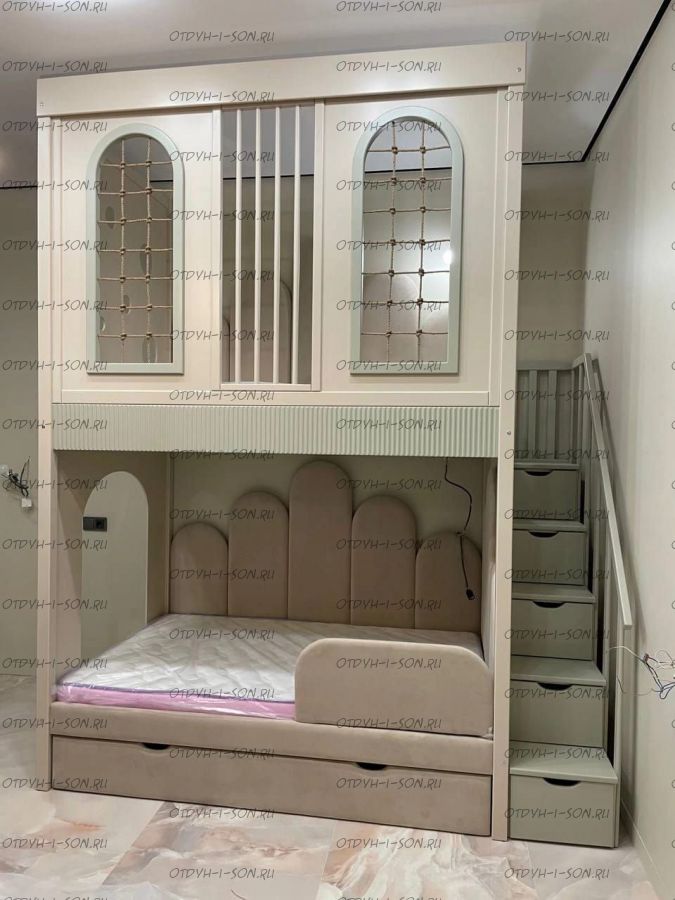 Кровать двухъярусная Домик Santana Sky