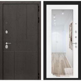 Входная дверь Лабиринт URBAN - Зеркало 18 Белое дерево