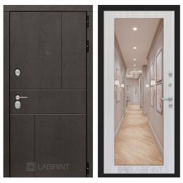 Входная дверь Лабиринт URBAN - Зеркало 18 Сандал белый