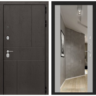 Входная дверь Лабиринт URBAN - Зеркало максимум Грей софт