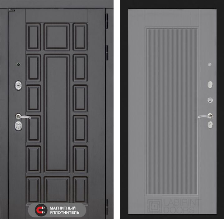 Входная дверь Лабиринт NEW YORK - 30 Серый софт рельеф