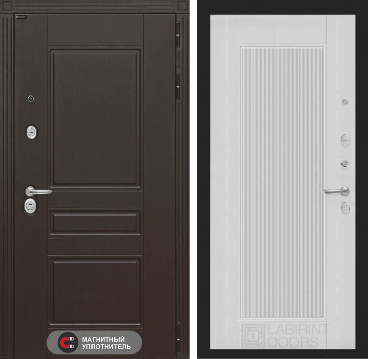 Входная дверь Лабиринт MEGAPOLIS - 30 Белый софт рельеф