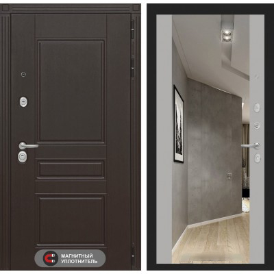 Входная дверь Лабиринт MEGAPOLIS - Зеркало максимум Грей софт