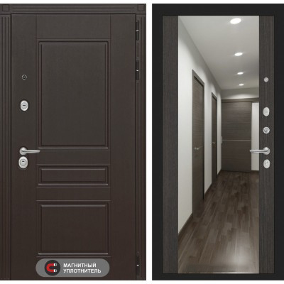 Входная дверь Лабиринт MEGAPOLIS - Зеркало максимум Венге