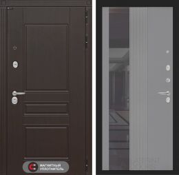 Входная дверь Лабиринт МЕГАПОЛИС - 32 Серый софт рельеф