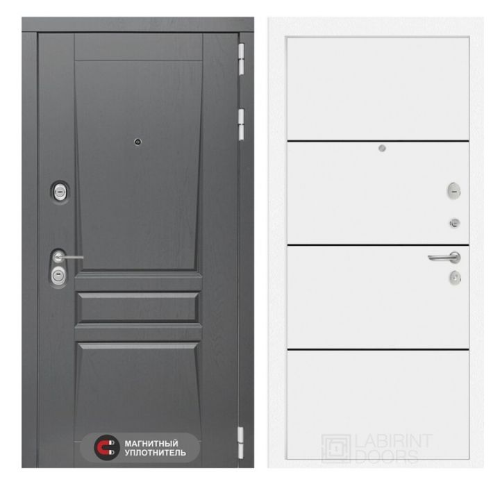 Входная дверь Лабиринт PLATINUM - 25 Белый софт