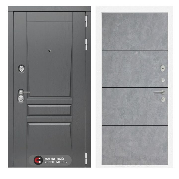Входная дверь Лабиринт PLATINUM - 25 Бетон светлый