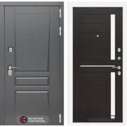 Входная дверь Лабиринт PLATINUM - 02 Венге стекло белое