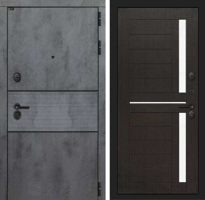 Входная дверь Лабиринт INFINITY - 02 Венге, стекло белое